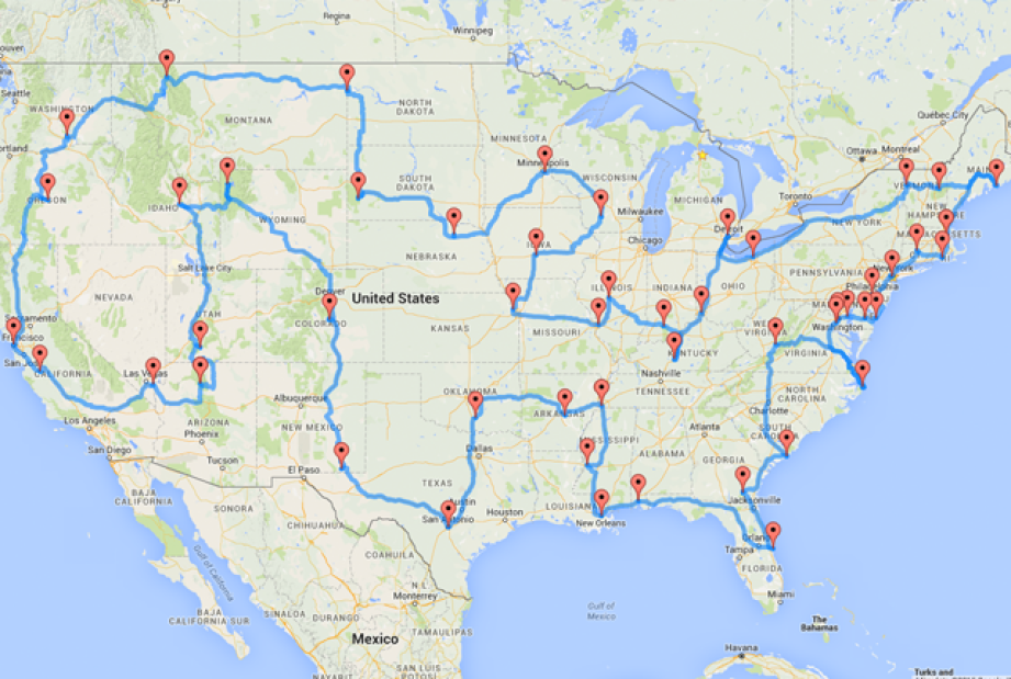 The Ultimate Map United States Road Trip